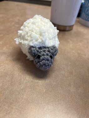 Handmade Crochet Baa Baa Sheep Cat Toy
